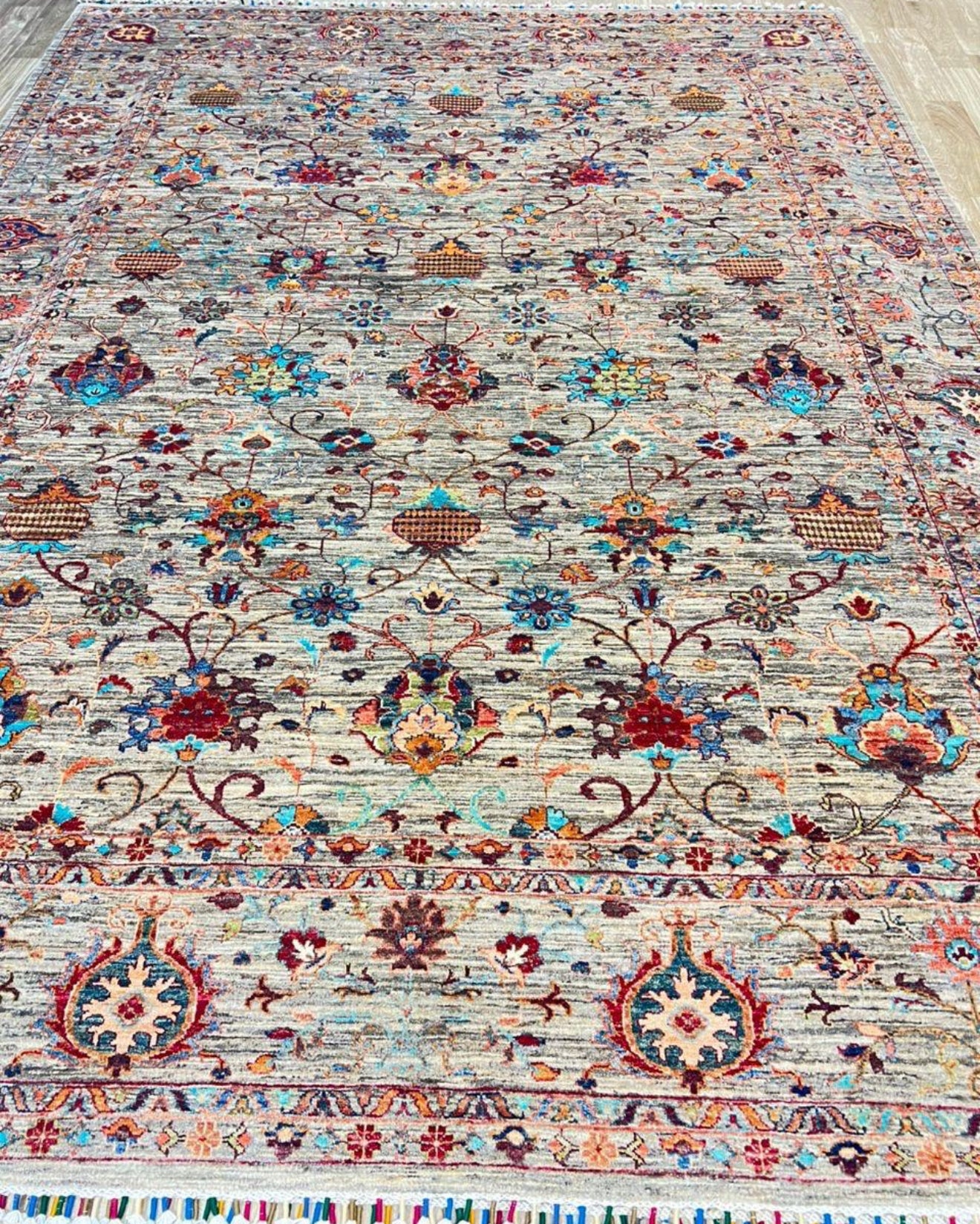 Two Afghan Gabbehs and Badam Gul Mir Wool Area Rug