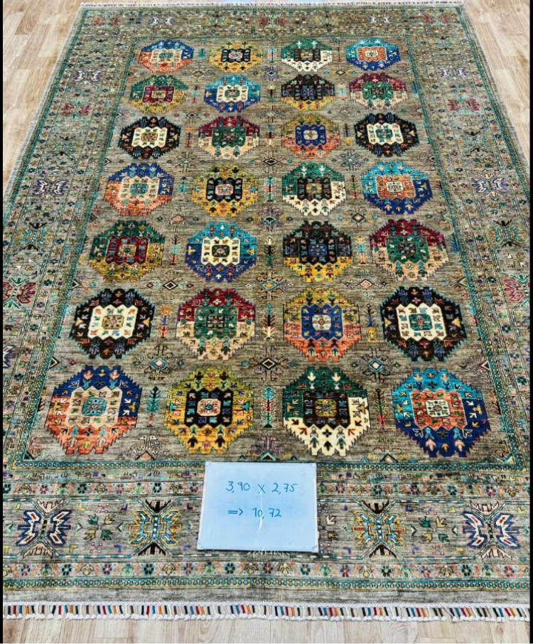 Two Afghan Gabbehs and Badam Gul Mir Wool Area Rug