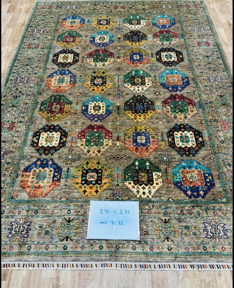 Two Afghan Gabbehs and Badam Gul Mir Wool Area Rug