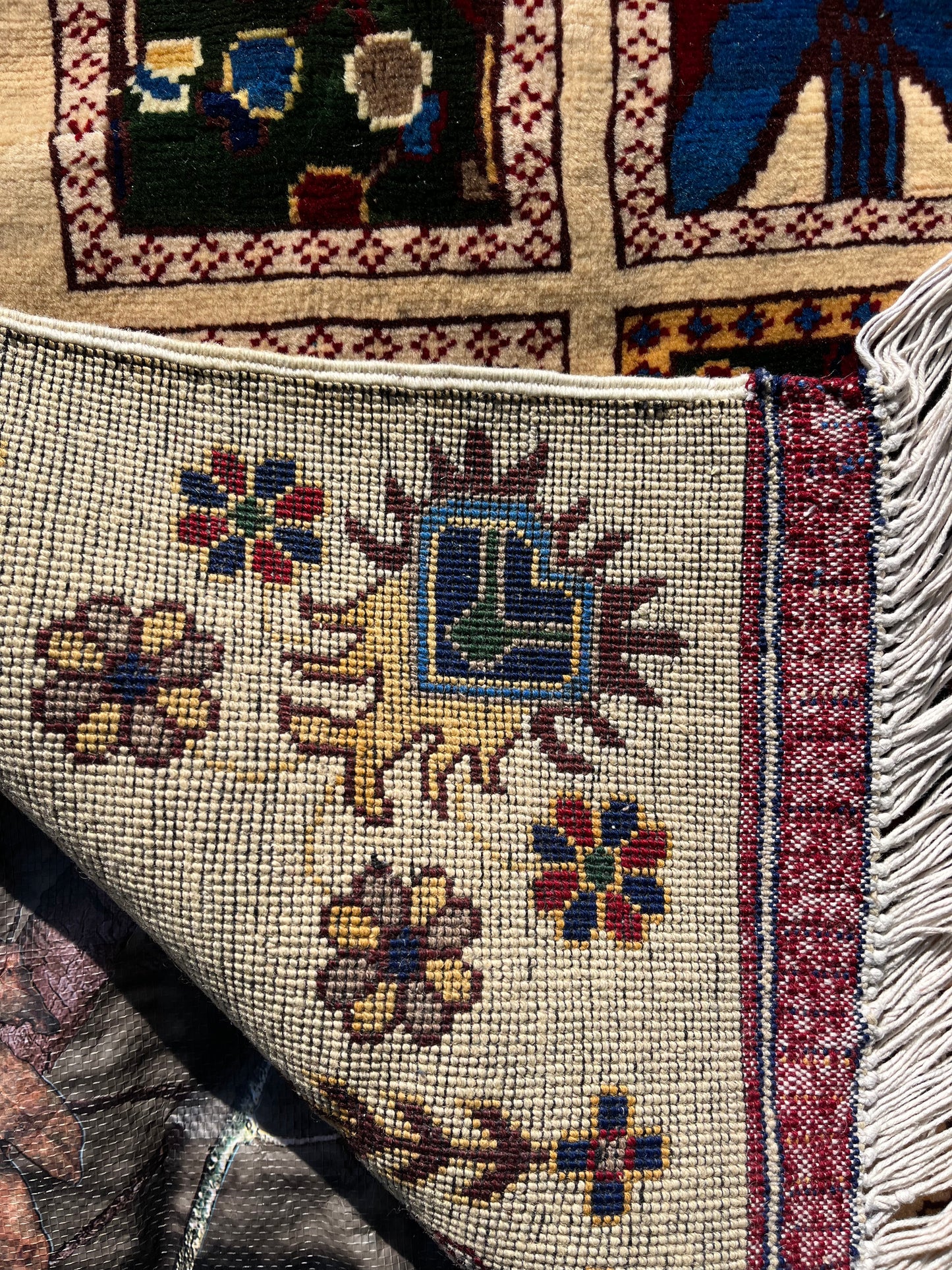 Afghan Gabbeh Pictorial Hand Knotted Masterpiece 5 x 7 ft