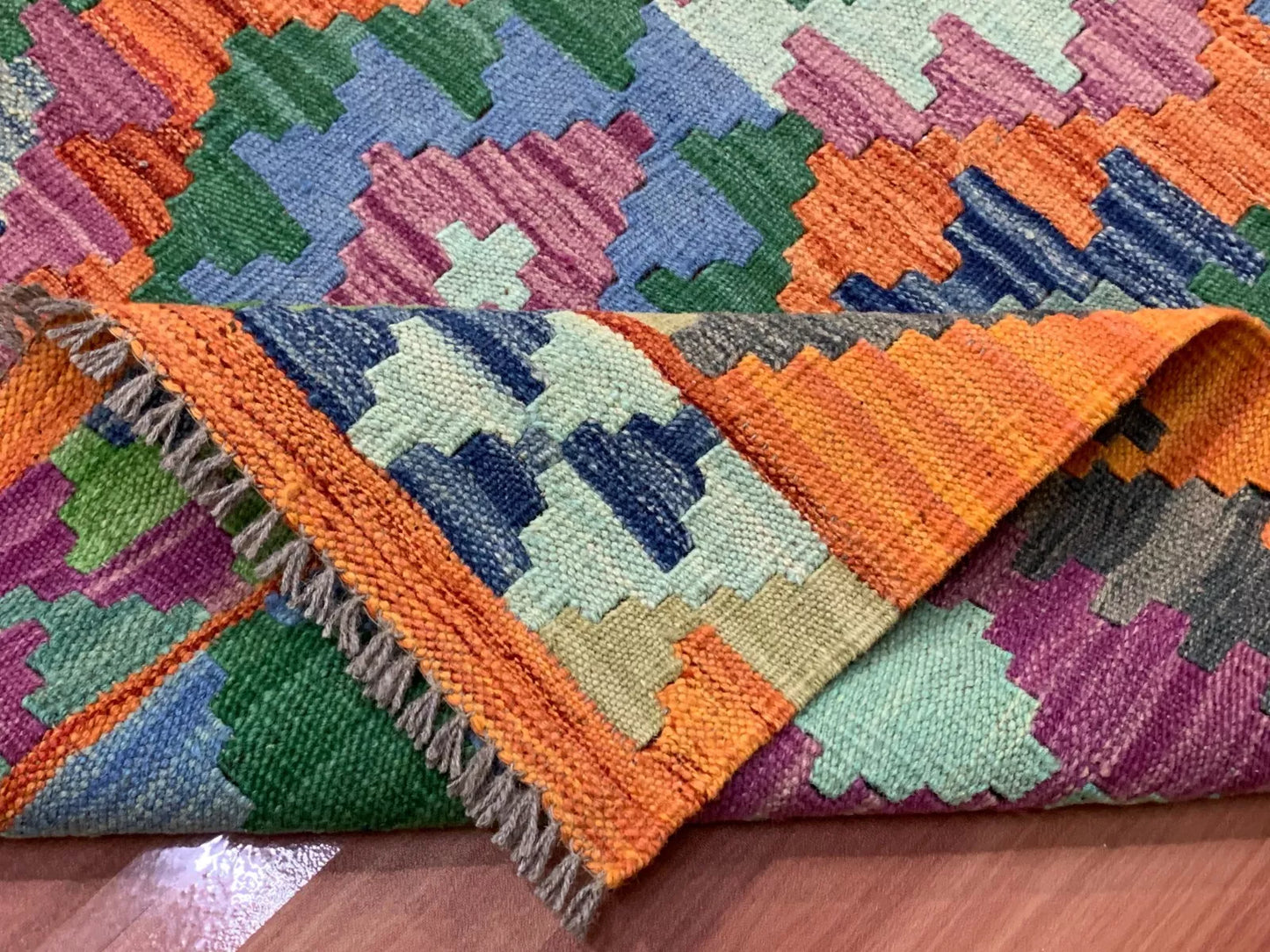 Hand Knotted Afghan Chobi Kilim Kilm Wool Area Rug 5 x 3 Ft