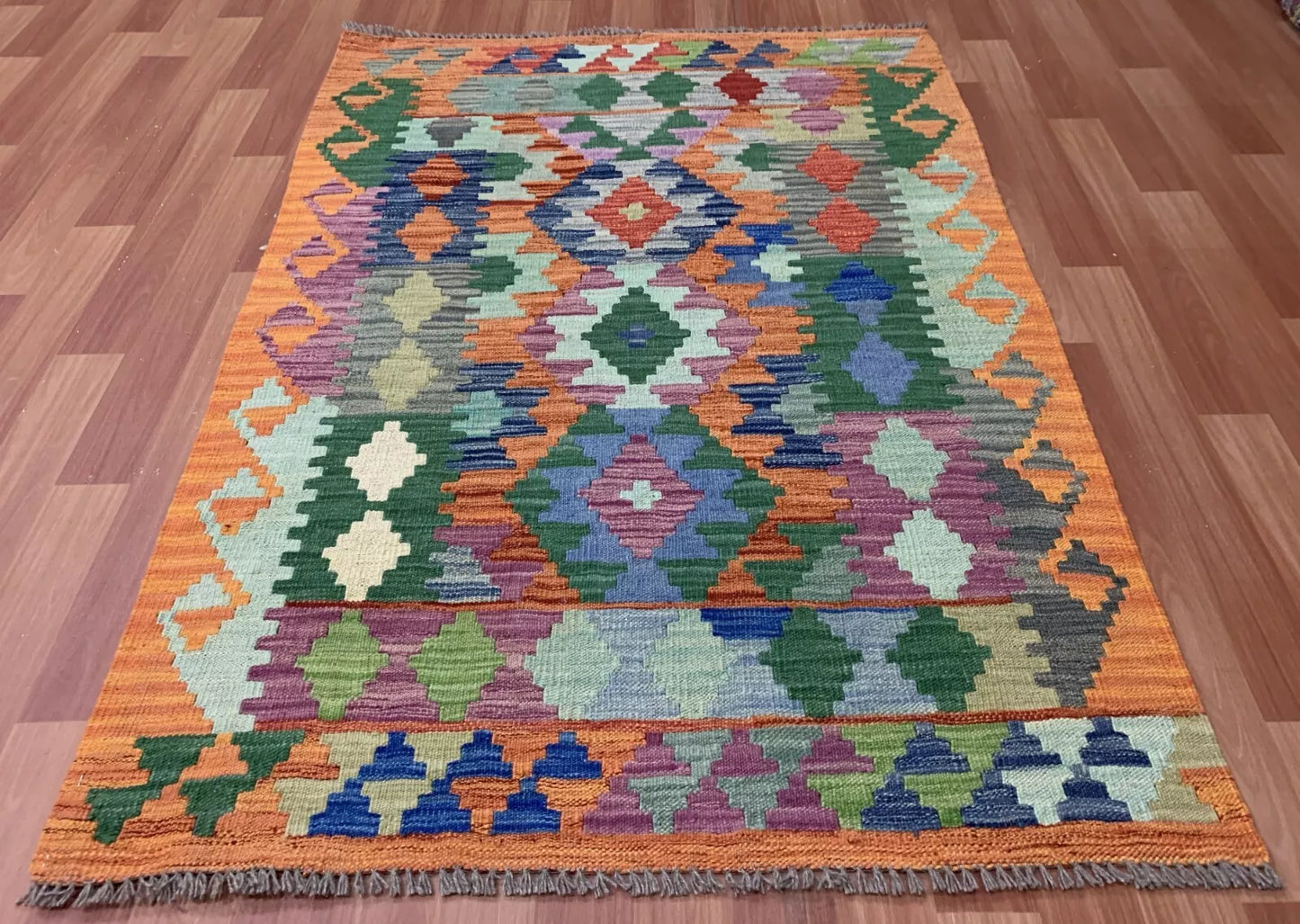 Hand Knotted Afghan Chobi Kilim Kilm Wool Area Rug 5 x 3 Ft