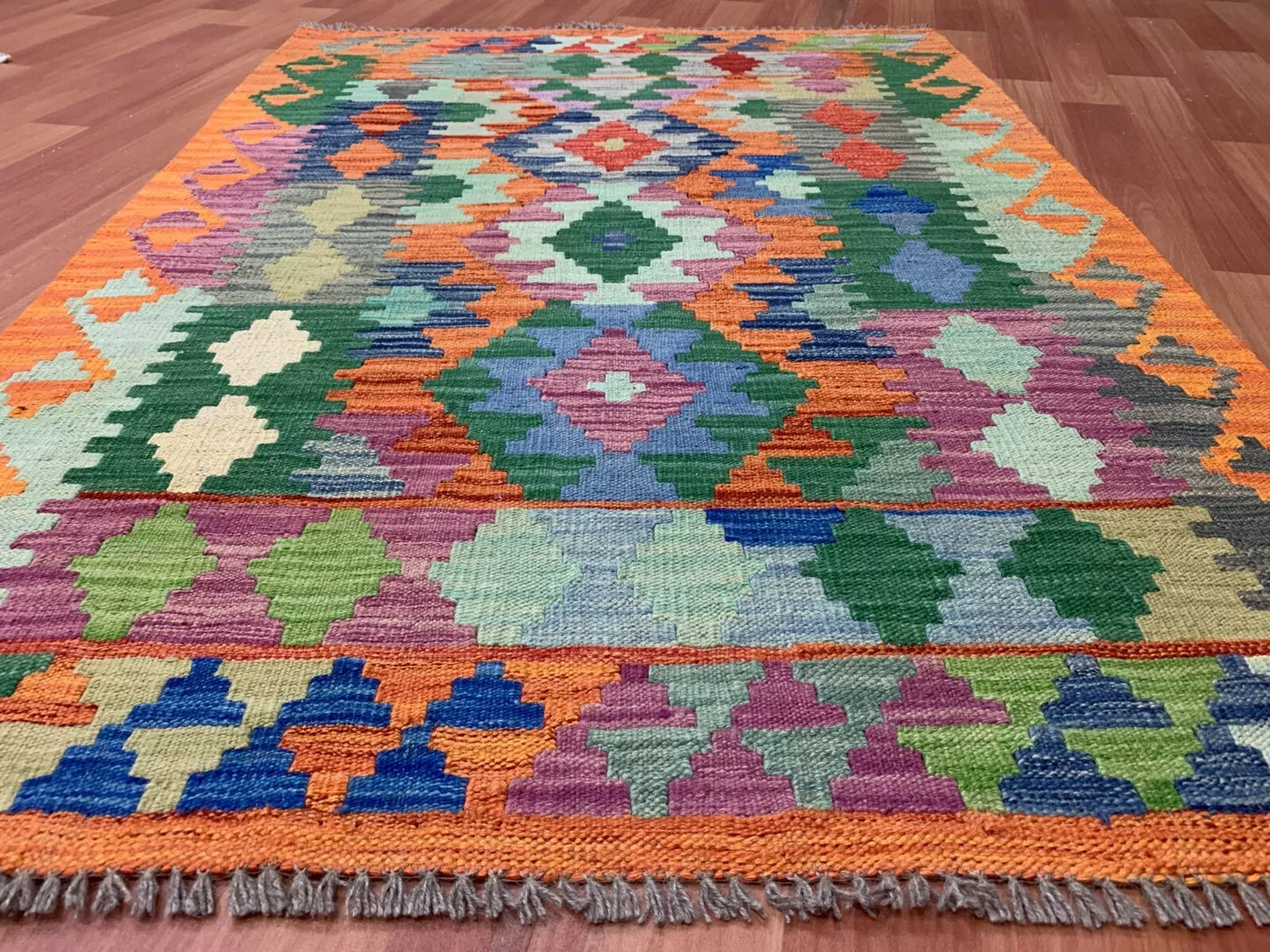 Hand Knotted Afghan Chobi Kilim Kilm Wool Area Rug 5 x 3 Ft