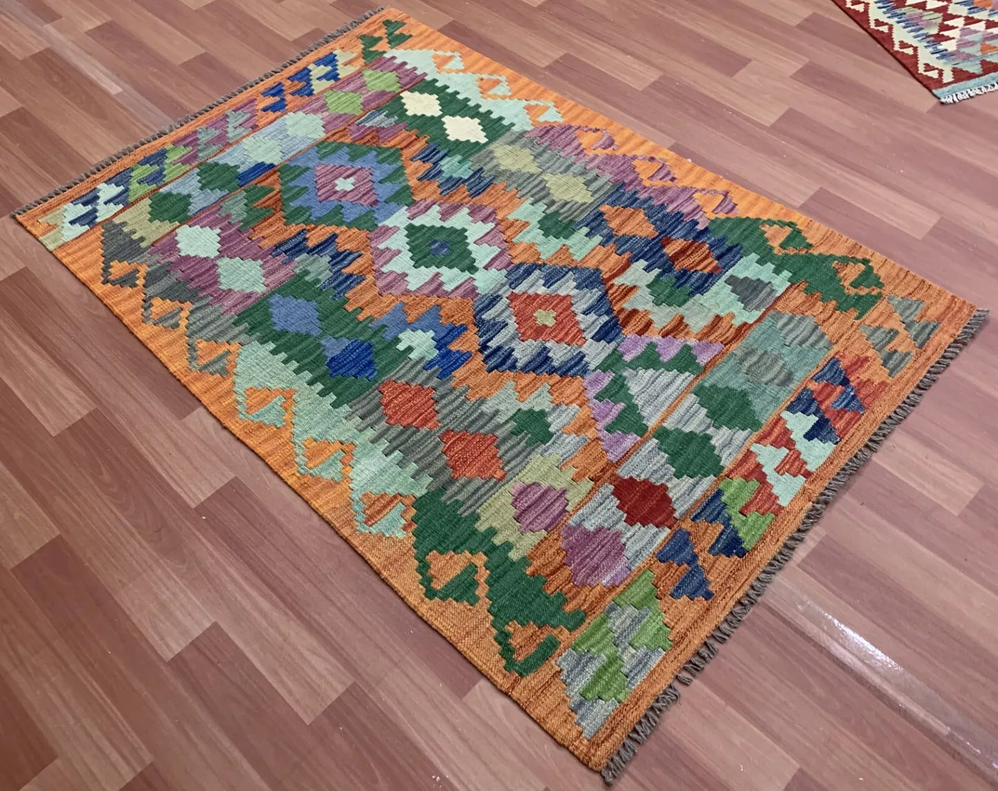 Hand Knotted Afghan Chobi Kilim Kilm Wool Area Rug 5 x 3 Ft