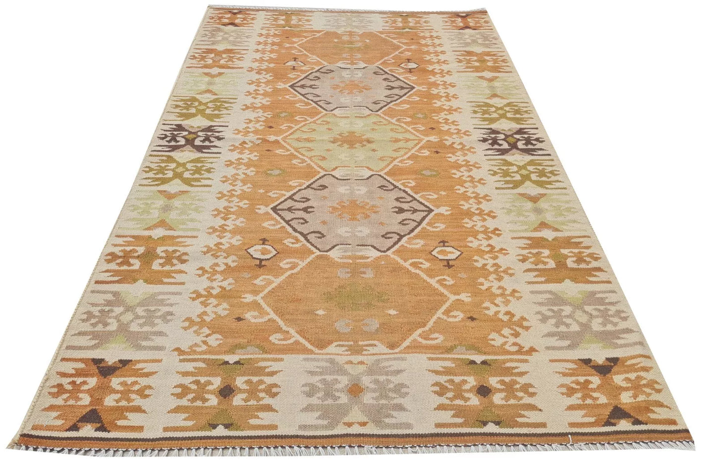 Authentic Hand Knotted Vintage Shrz Kilm Kilim Wool Area Rug 5 x 3 Ft