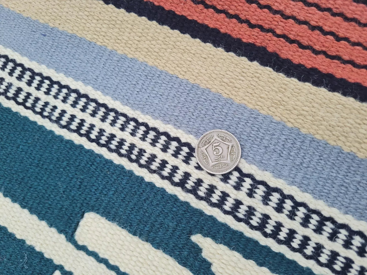 Authentic Hand Knotted Vintage Flat Weave Kilim Kilm Wool Area Rug 4 x 2 Ft