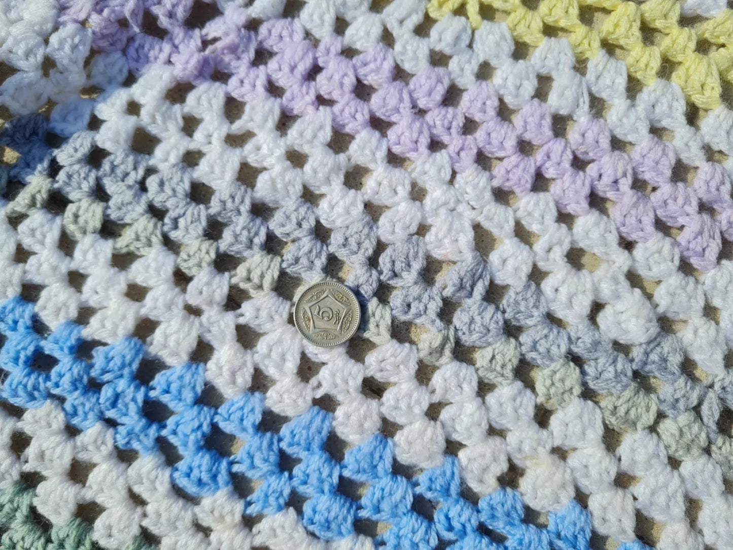 Roseann Square Couch Blanket Crocheted Colorful Boho 6 x 6