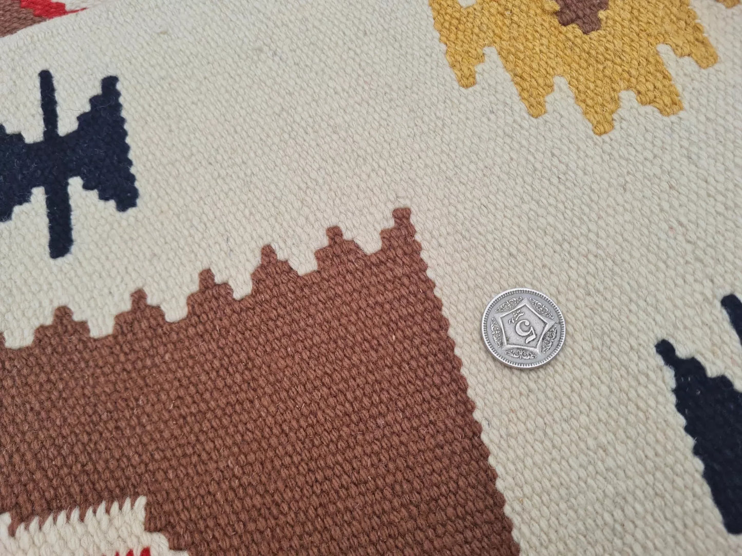 Hand Knotted Vintage Turkish Kilim Kilm Wool Area Rug 4 x 2 Ft