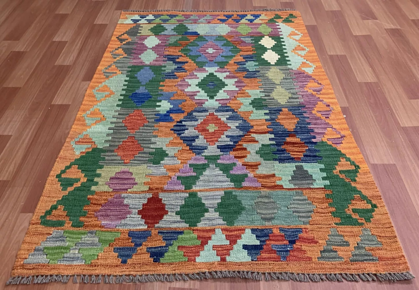 Hand Knotted Afghan Chobi Kilim Kilm Wool Area Rug 5 x 3 Ft