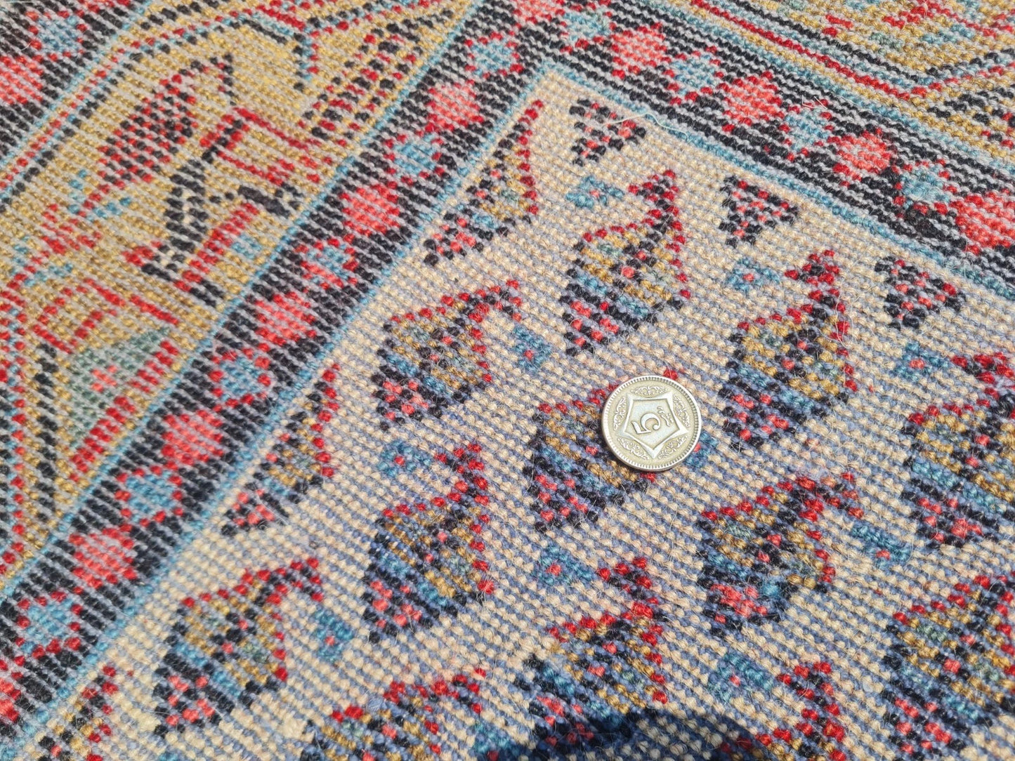 Hand Knotted Vintage Badam Gul Mir Wool Area Runner Rug 10 x 3 Ft
