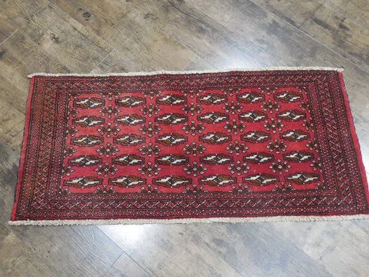 Geometric Turkish Vintage Rug,Farmhouse Vintage Anatolian VillageRug 1.7x3.5