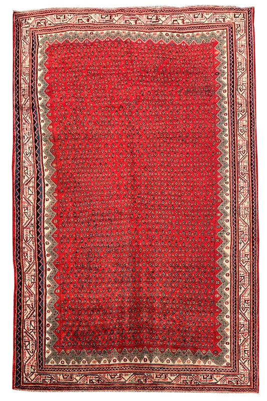 Badam Gul Mir Wool Area Rug Hand Knotted 11 x 7 Ft