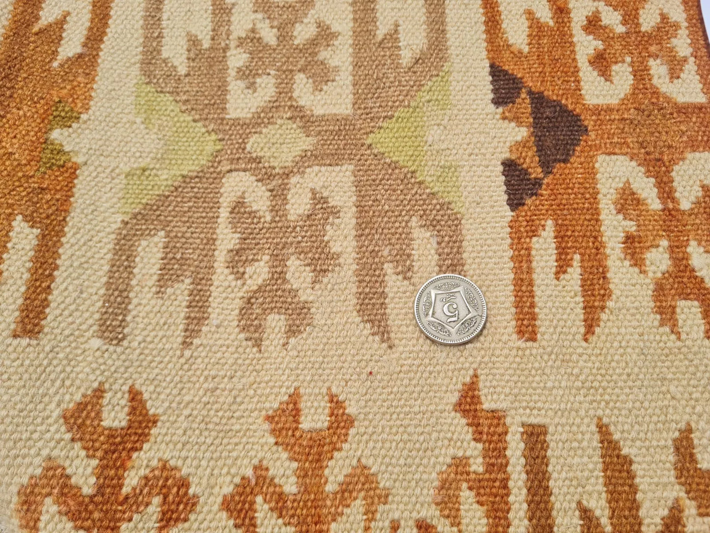 Authentic Hand Knotted Vintage Shrz Kilm Kilim Wool Area Rug 5 x 3 Ft
