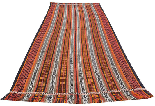 Authentic Hand Knotted Vintage Afghan Gajari Kilim Kilm Wool Area Rug 8 x 4 Ft