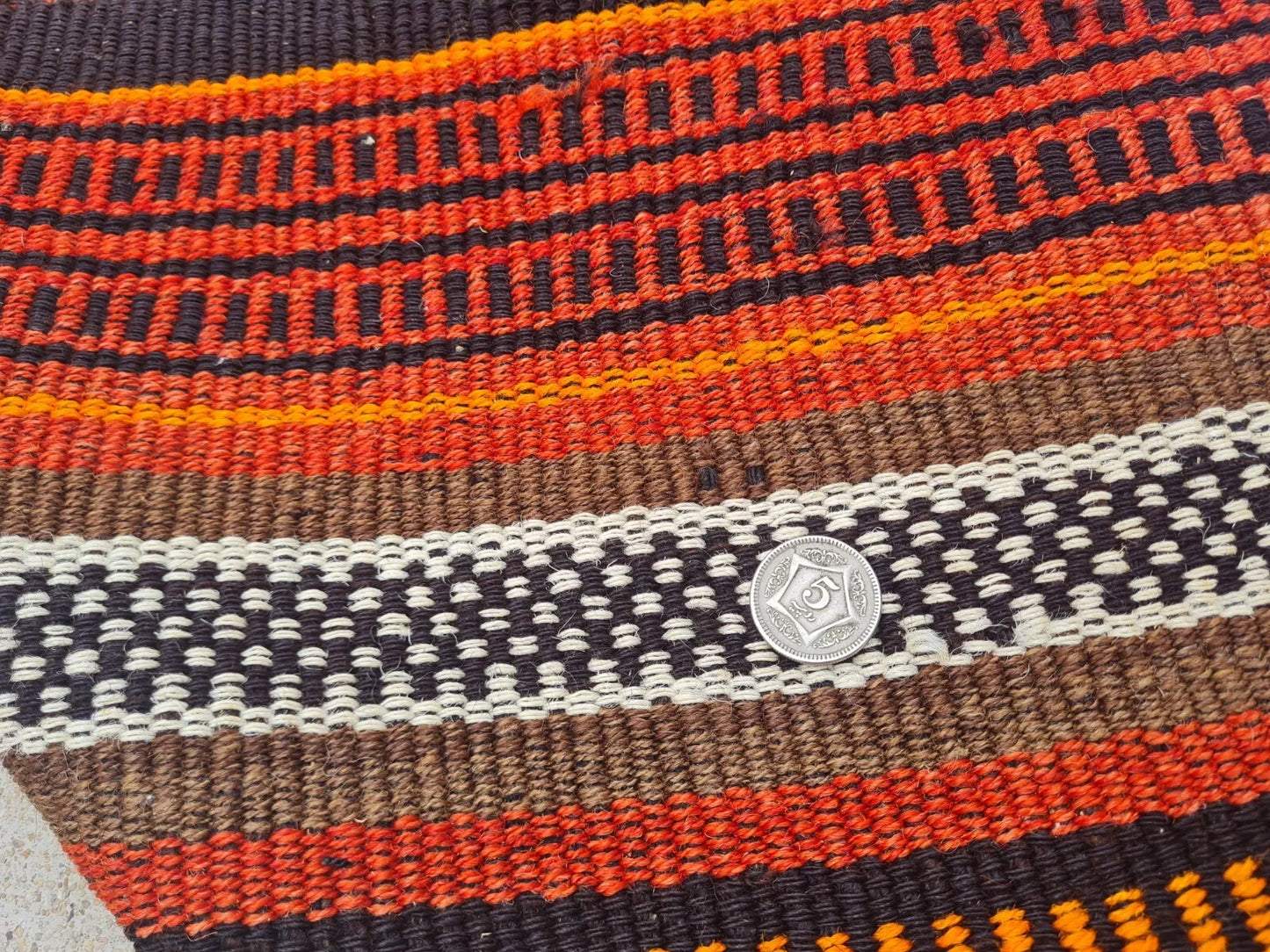 Authentic Hand Knotted Vintage Afghan Gajari Kilim Kilm Wool Area Rug 8 x 4 Ft
