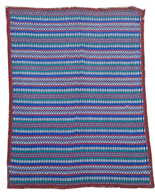 Hand Knotted Vintage Flat Weave African Kilim Wool Area Rug 6.5 x 4.8 Ft